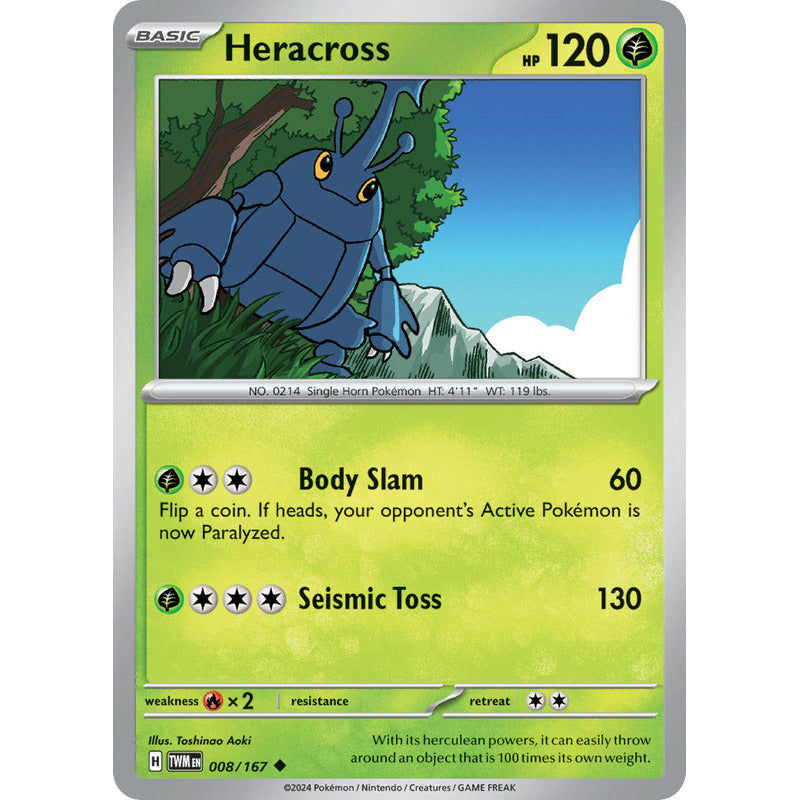 Pokémon Tcg: Twilight Masq - 008/167 - Heracross [reverse]