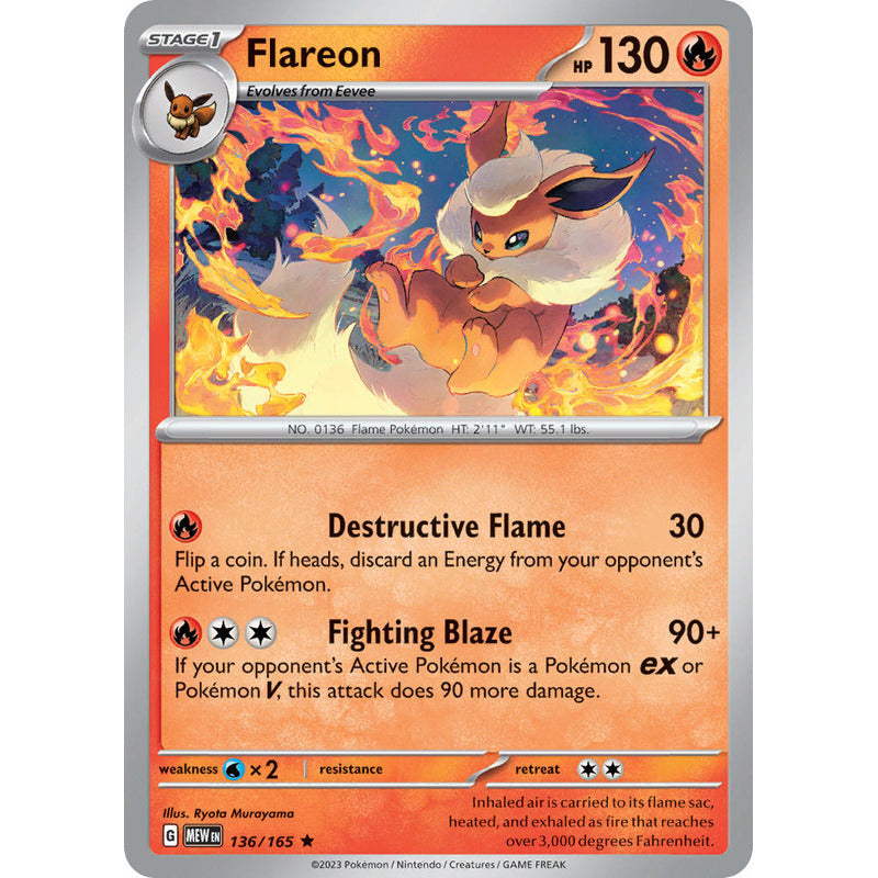 Pokémon Tcg: 151 - 136/165 - Flareon