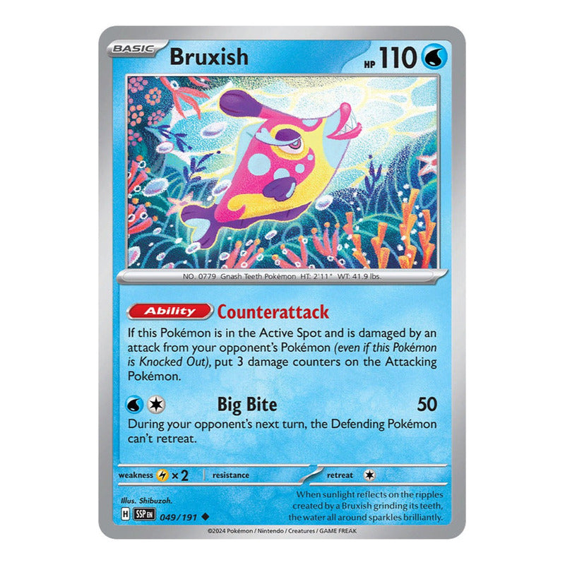 Pokémon Tcg: Surging Sparks - 049/191 - Bruxish [reverse]