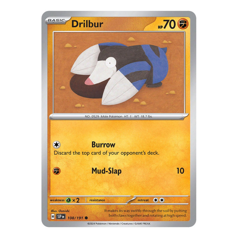 Pokémon Tcg: Surging Sparks - 108/191 - Drilbur [reverse]