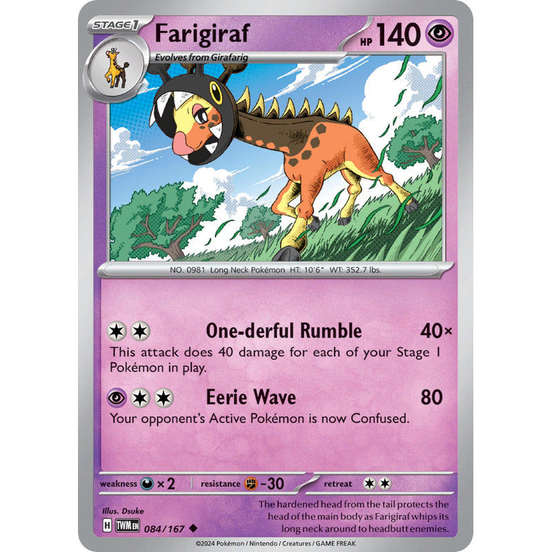 Pokémon Tcg: Twilight Masq - 084/167 - Farigiraf