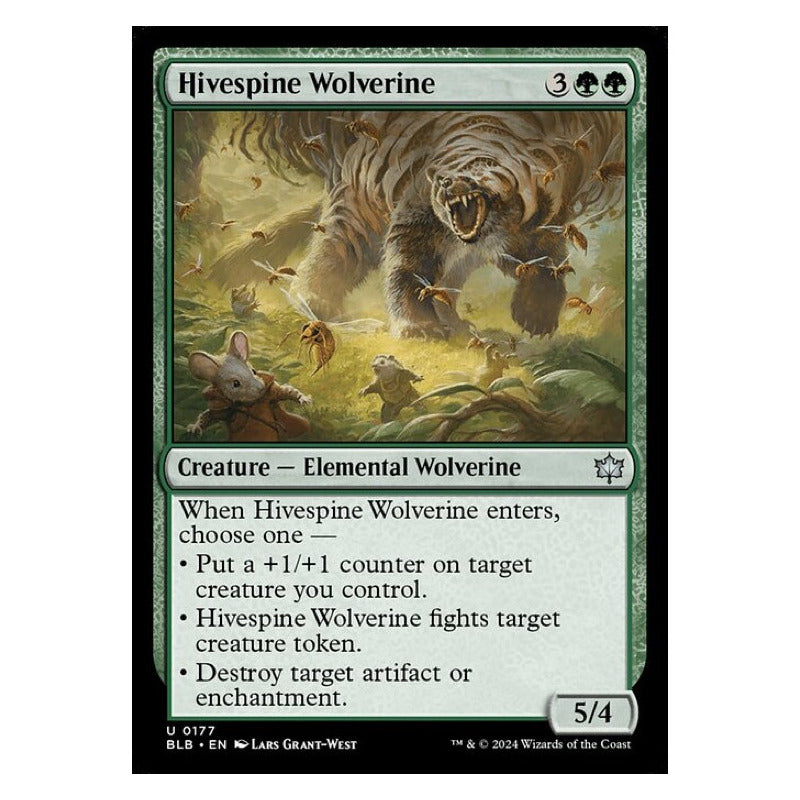 Mtg: Bloomburrow - 177 - Hivespine Wolverine [foil]