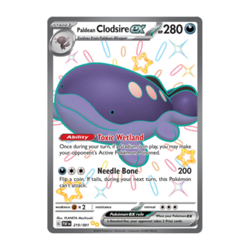 Paldean Fates - 219/091 - Paldean Clodsire Ex (shiny)