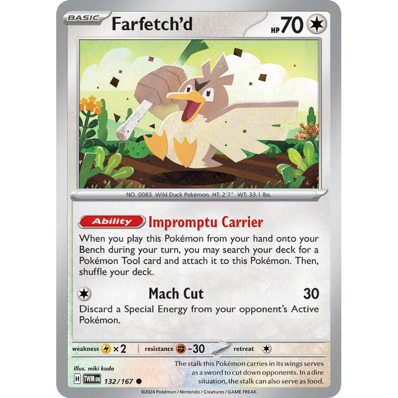 Pokémon Tcg: Twilight Masq - 132/167 - Farfetch'd [reverse]