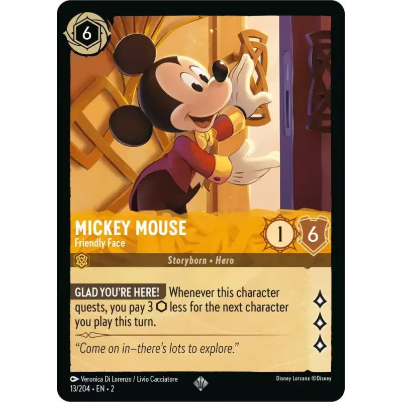 Lorcana: Rotf - 013/216 - Mickey Mouse - Friendly Face