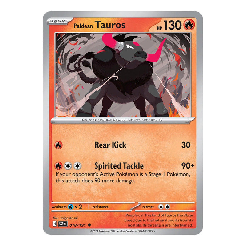 Pokémon Tcg: Surging Sparks - 018/191 - Paldean Tauros