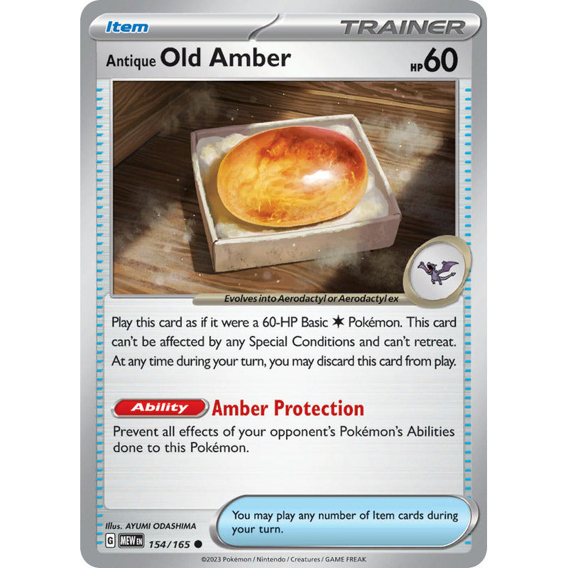 Pokémon Tcg: 151 - 154/165 - Antique Old Amber