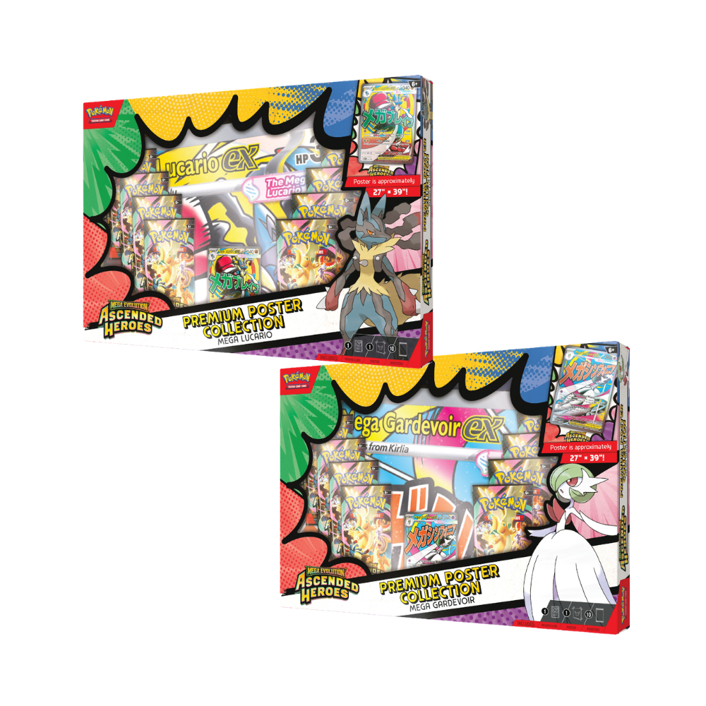 COMBO Pokémon TCG - Ascended Heroes - Premium Poster Collection - Mega Lucario & Mega Gardevoir