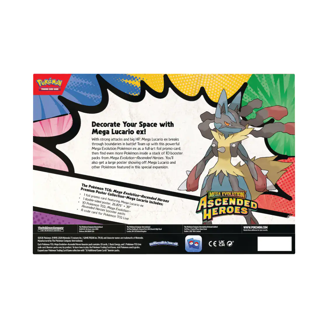 (PREVENTA) Pokémon TCG - Ascended Heroes - Premium Poster Collection - Mega Lucario (APARTADO - LEER DESCRIPCION)