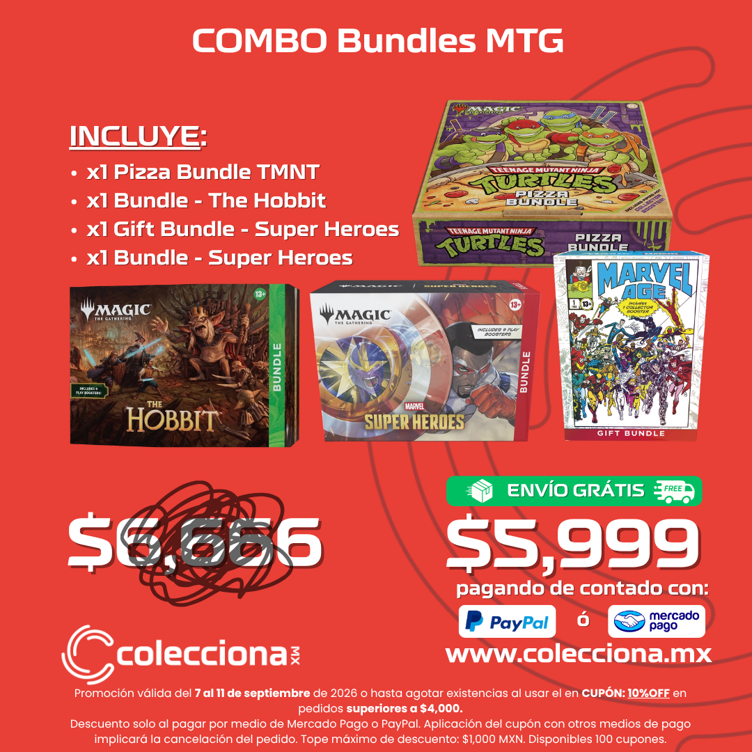 COMBO: MTG - 1 Pizza Bundle TMNT + 1 Bundle The Hobbit + 1 Gift Bundle Marvel Super Heroes + 1 Bundle Marvel Super Heroes
