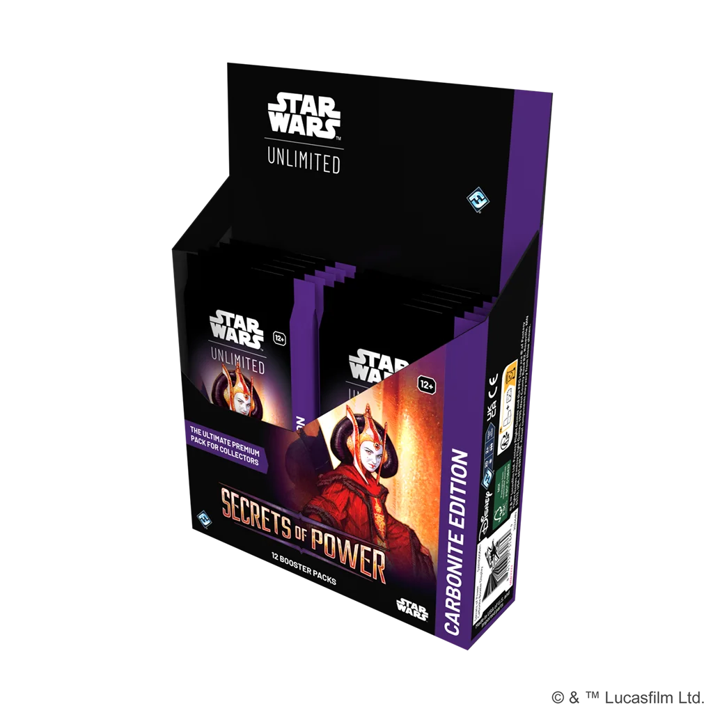 (VENTA ANTICIPADA) Star Wars Unlimited - Secrets Of The Power- CARBONITE EDITION: Booster Display con 12 sobres