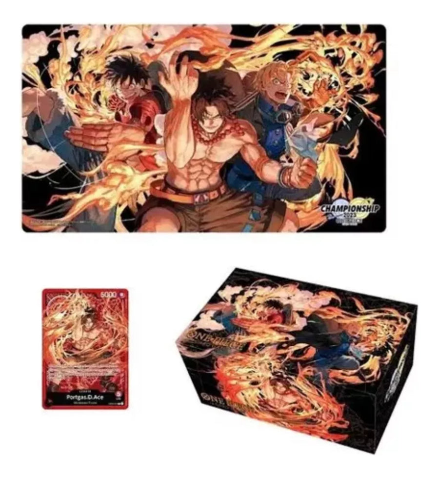 One Piece Tcg Special Goods Set - Ace/sabo/luffy Playmat Promo card