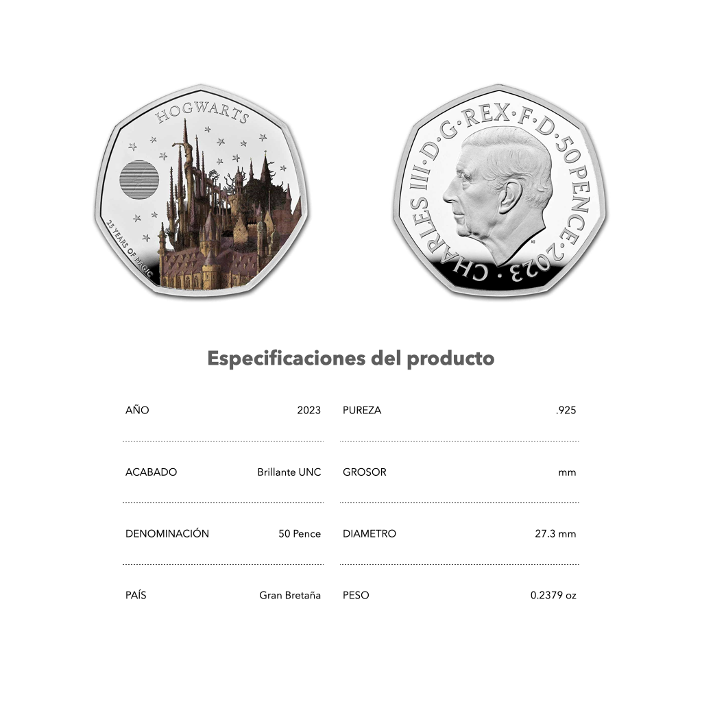 Castillo de Hogwarts 25 aniversario Color - 2023 - Moneda conmemorativa