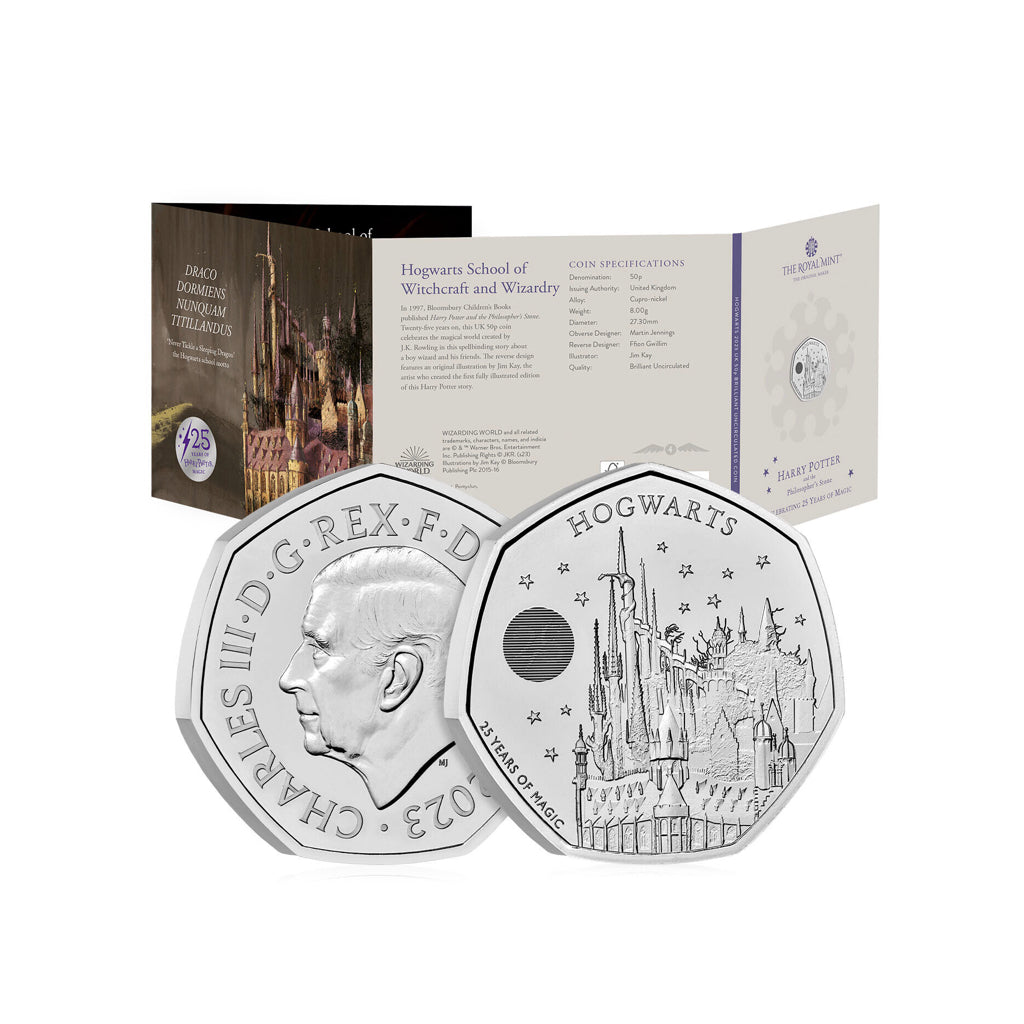 Castillo Hogwarts 50p (25 aniversario) 2023 - Moneda conmemorativa