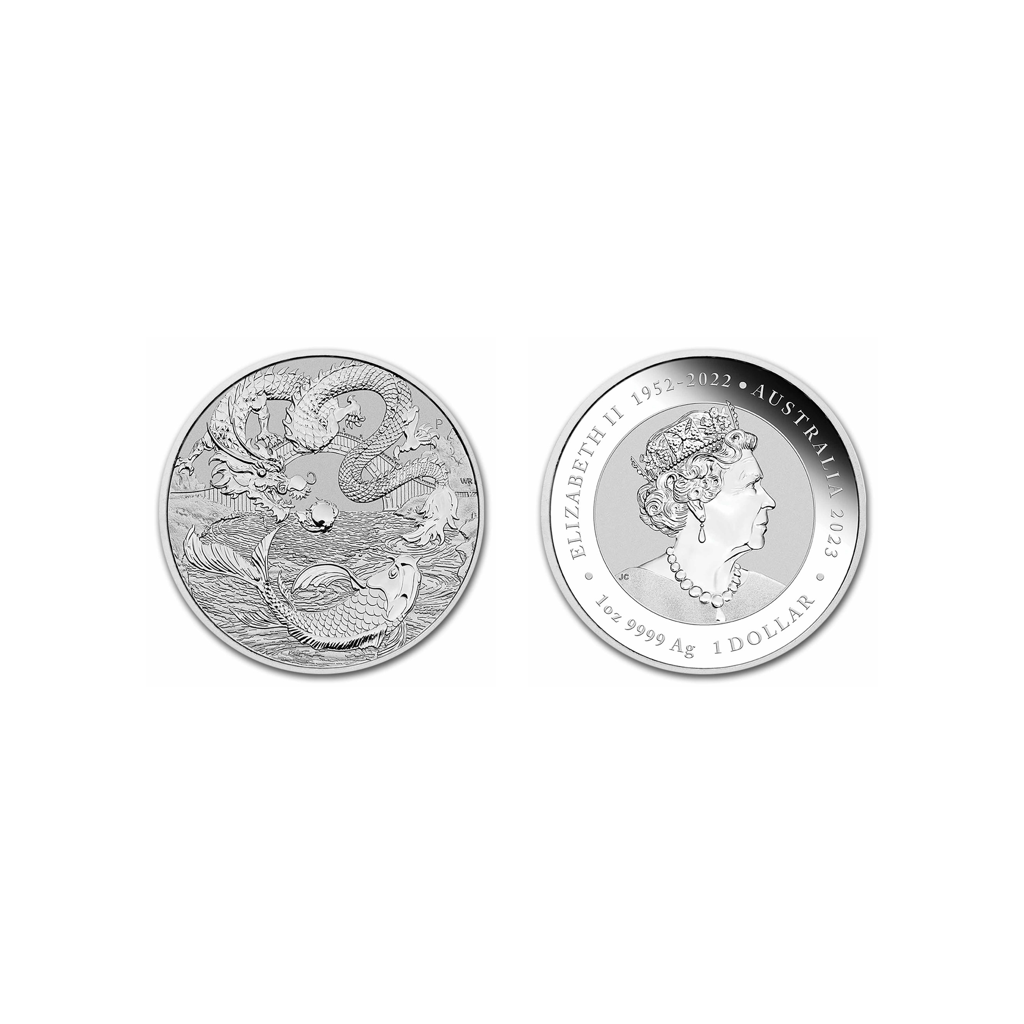 Dragon & Koi - 2023 - Moneda de plata