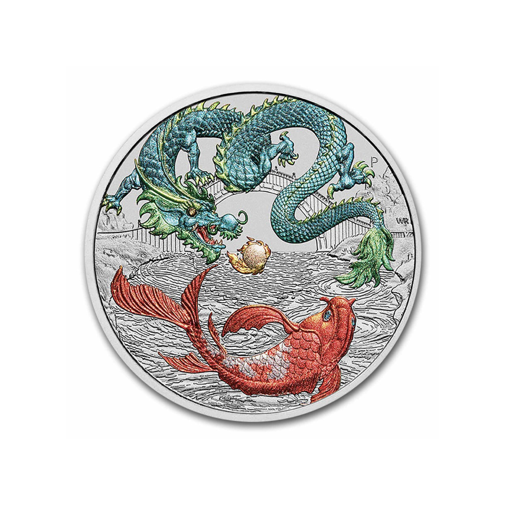 Dragon & Koi: Colorizado - 2023 - Moneda de plata