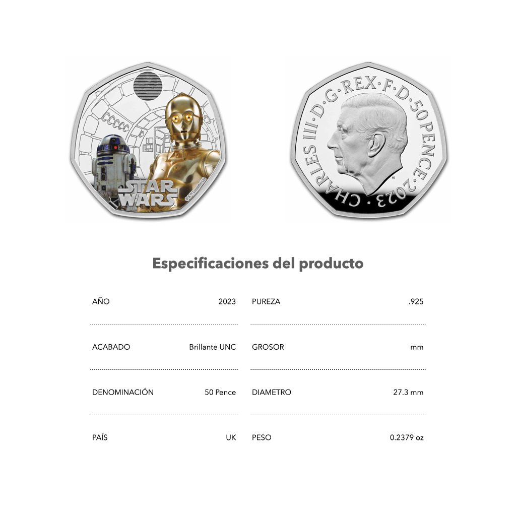 Star Wars: R2-D2 & C-3PO Color - 2023 - Moneda conmemorativa