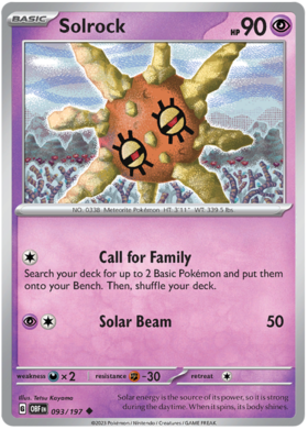 093/197 Solrock (Reverse Holo)