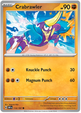 114/197 Crabrawler (Reverse Holo)