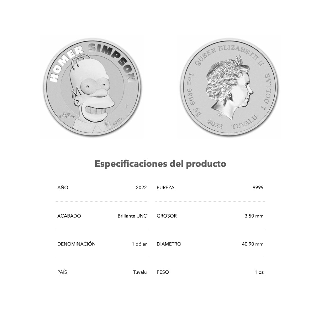 Homero Simpson - 2022 - Moneda de Plata