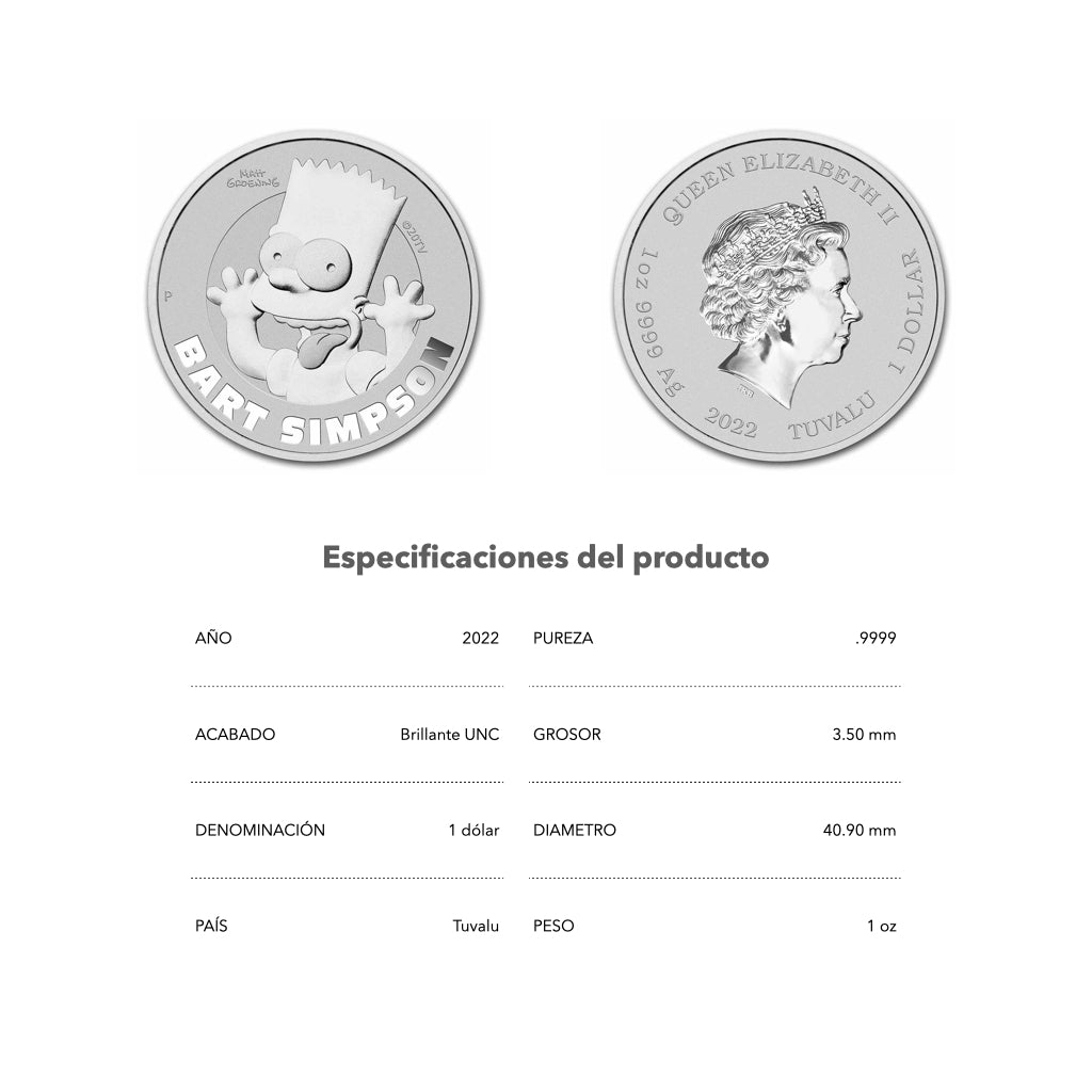 Bart Simpson - 2022 - Moneda de Plata