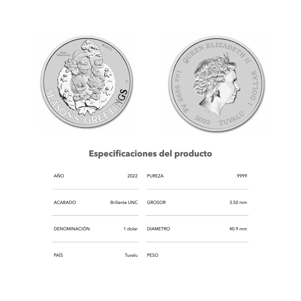 Los Simpson Navidad - 2022 - Moneda de Plata