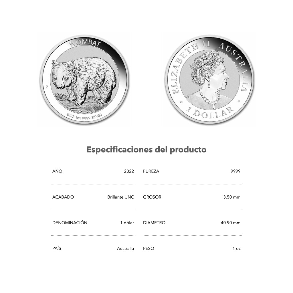 Wombat - 2022 - Australia - Moneda de Plata