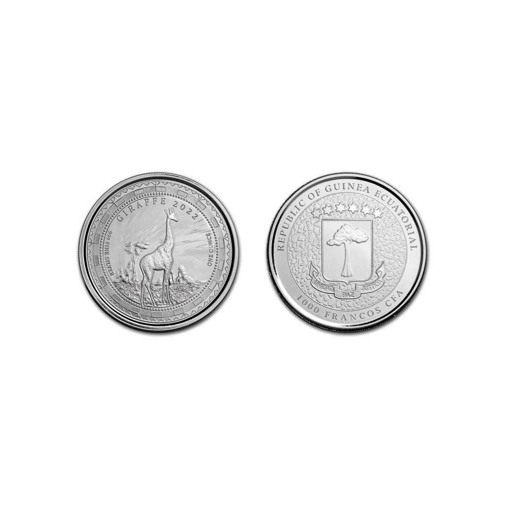 Jirafa - 2022 - Republica de Guinea Ecuatorial - Moneda de Plata