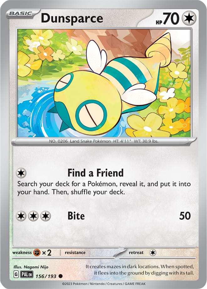 156/193 Dunsparce (Reverse holo)